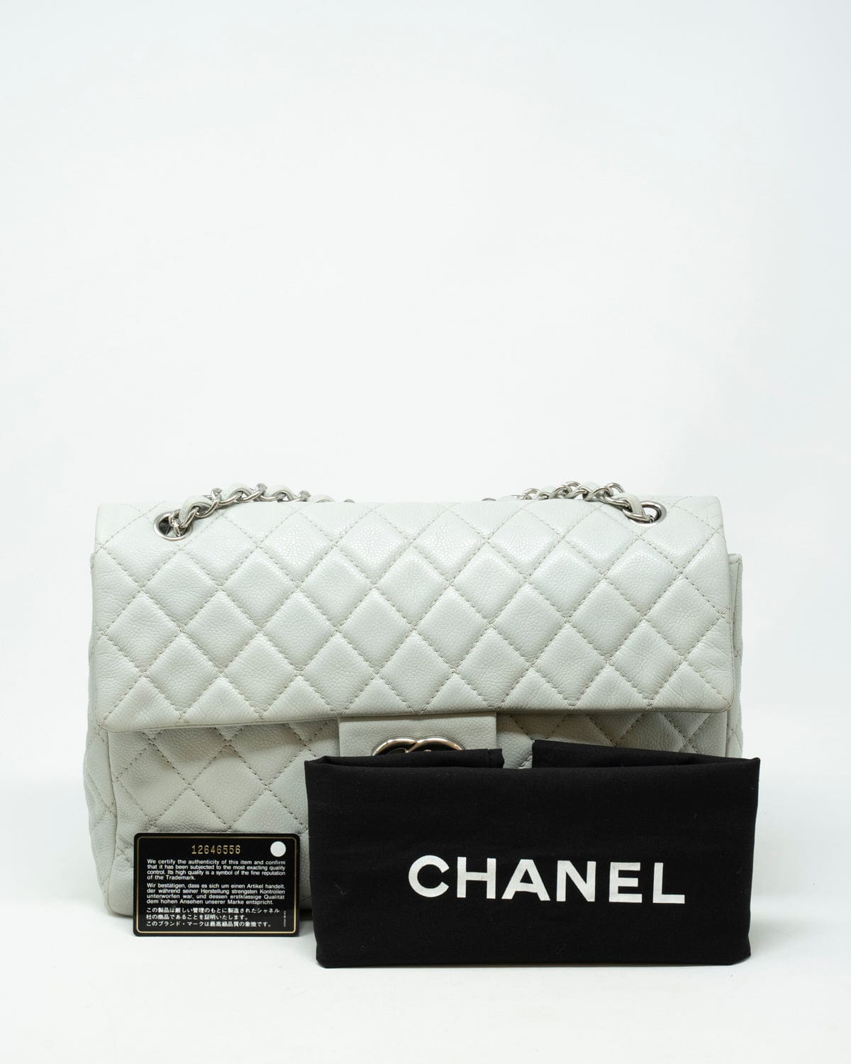 Chanel Chanel Jumbo Caviar Skin Grey Flap bag with SHW - AWL2674