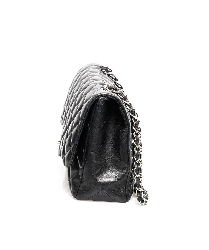 CHANEL Classic Large 13 Flap Chain Shoulder Bag Black Lambskin