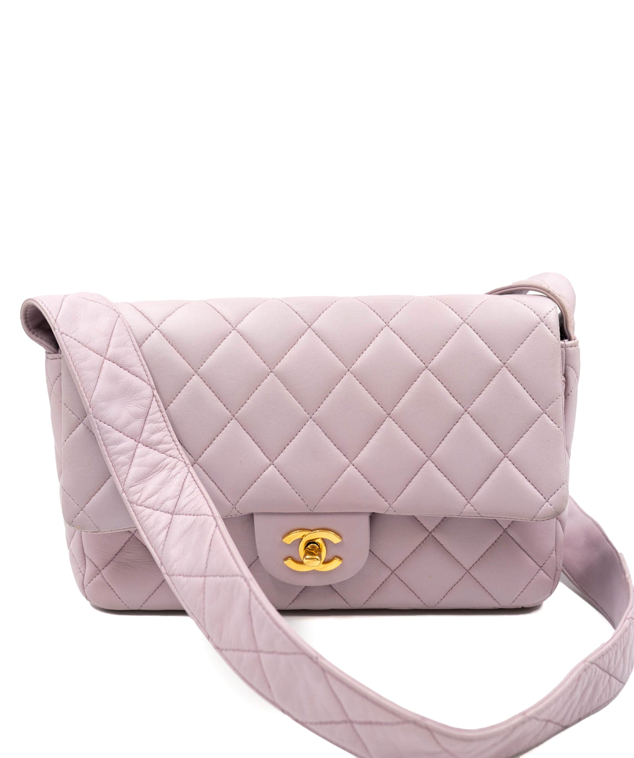 Chanel Chanel Lavender Classic Quilted Flap Bag with Leather Strap ASL2481