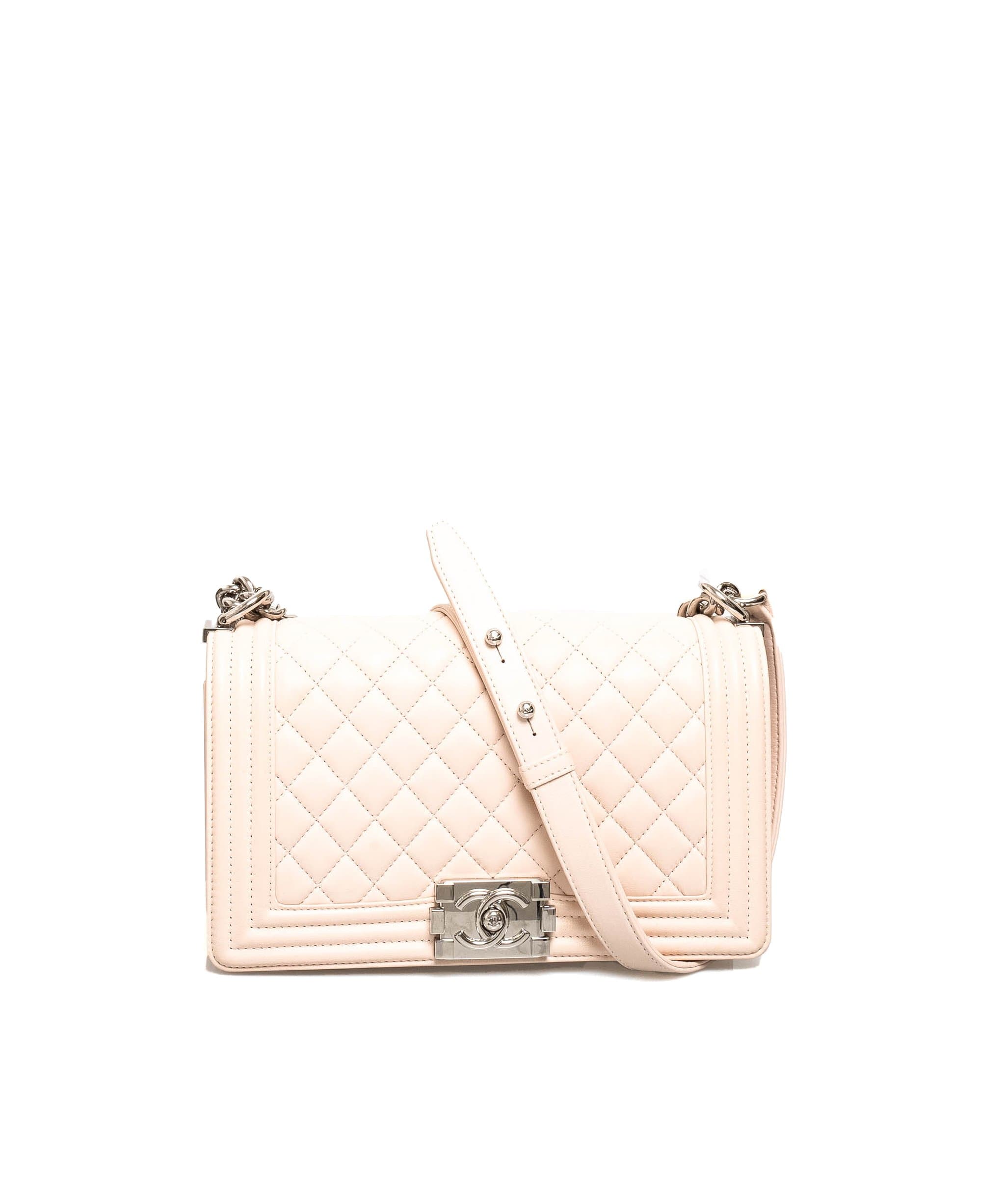 Chanel Chanel Le Boy Medium Bag Pink Beige with Silver Hardware - ASL1717