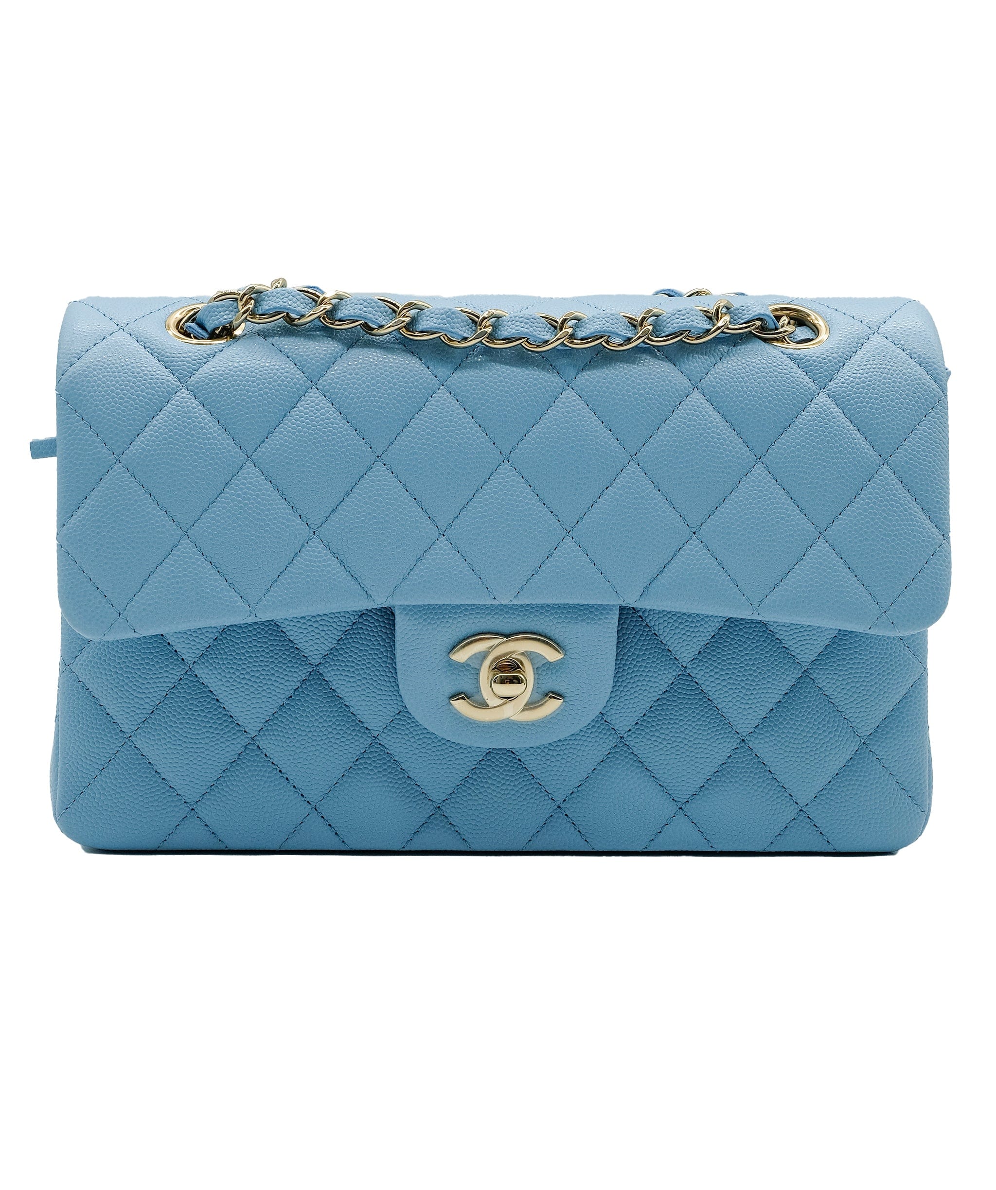 Chanel Light Blue Caviar Classic Flap Small REC1189 – LuxuryPromise
