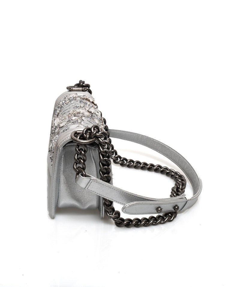 Chanel Chanel Limited Edition Embellished Silver Boy Bag – MW1620
