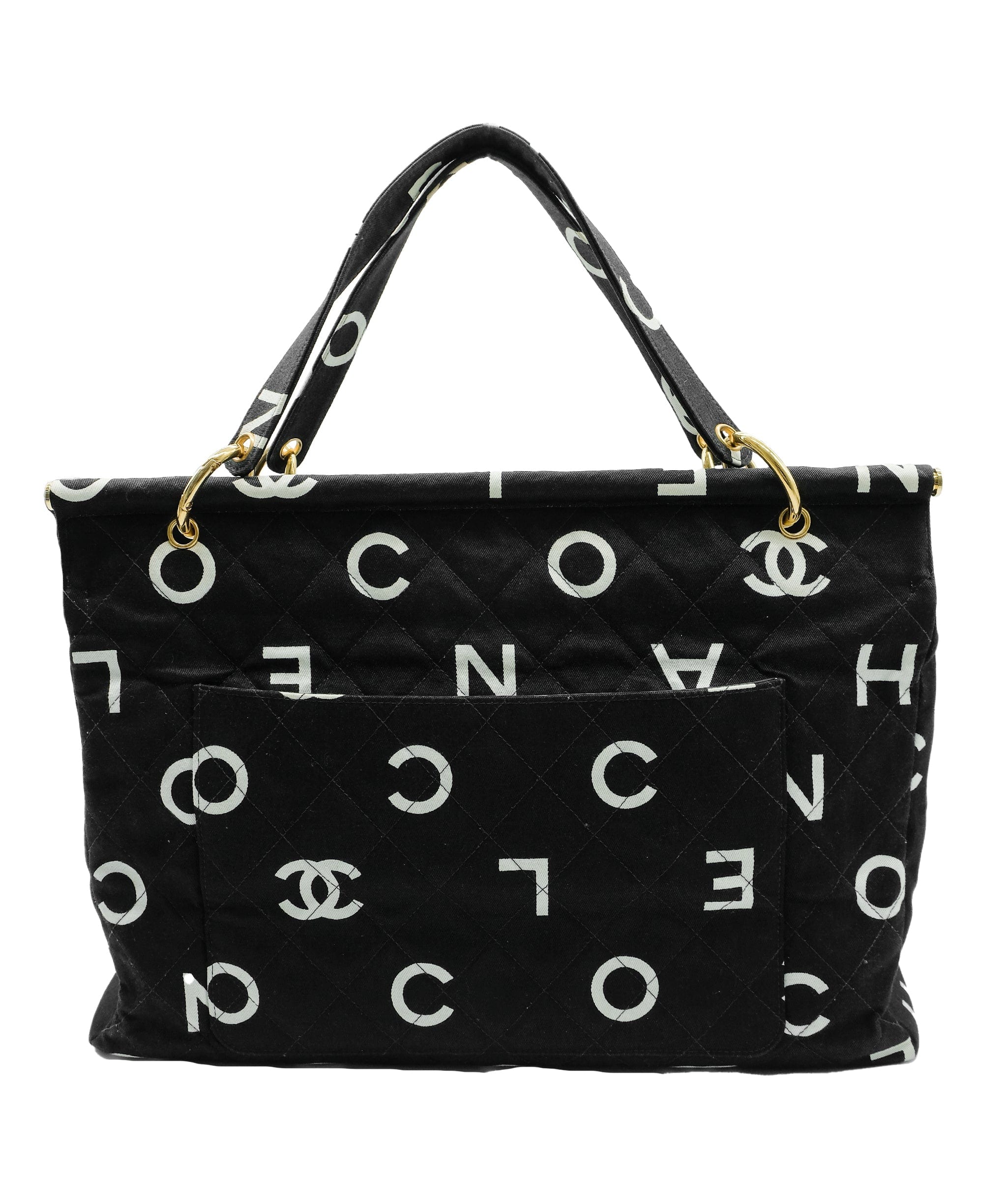 Chanel Chanel Logo Tote Bag Black ASL7473