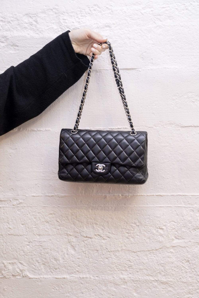 Chanel Black Lambskin Maxi Double Flap Bag