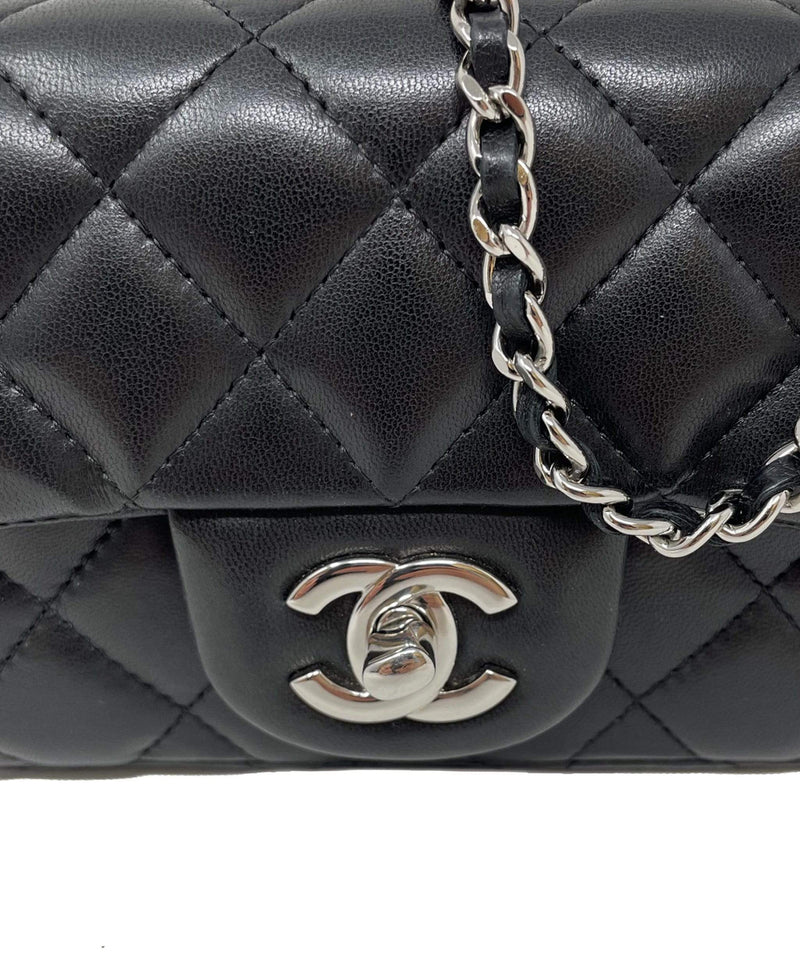 Chanel Vintage Small Caviar Classic Double Flap Bag Silver Hardware