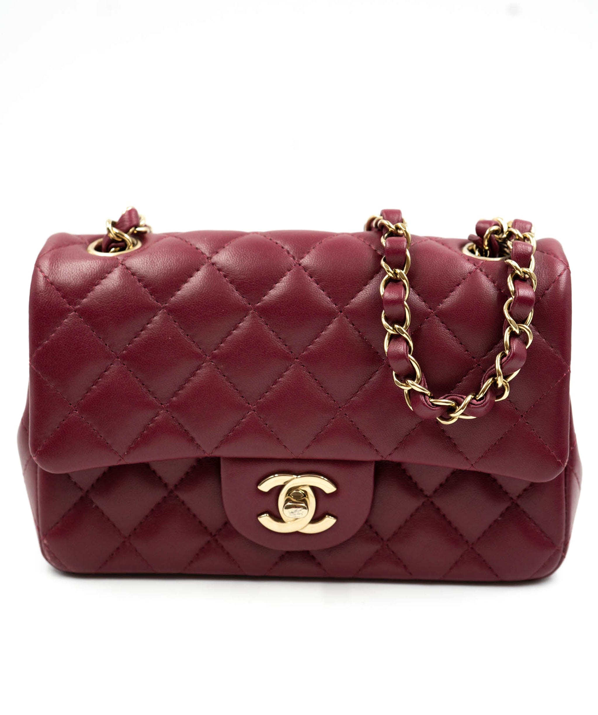 Chanel MINI FLAP BAG - BURGUNDY - AWL3923