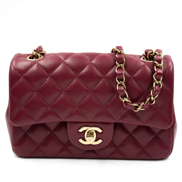 Chanel MINI FLAP BAG - BURGUNDY - AWL3923 – LuxuryPromise