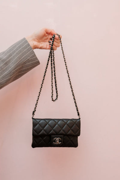 Chanel 2021 So Black Classic Rectangular Mini Flap Bag w/ Tags