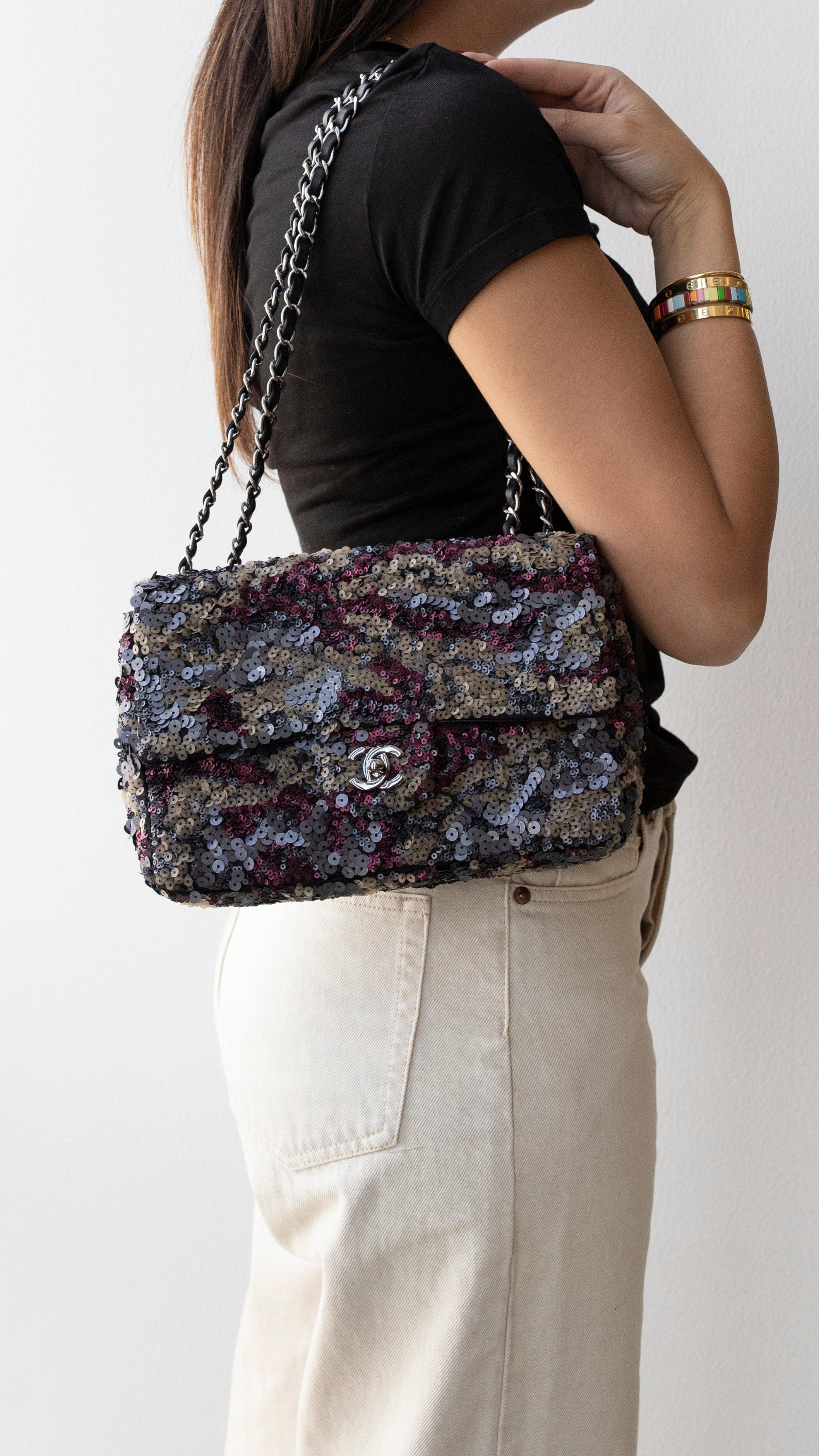 Chanel Medium Waterfall Sequin Flap Handbag - My Luxury Bargain Turkey