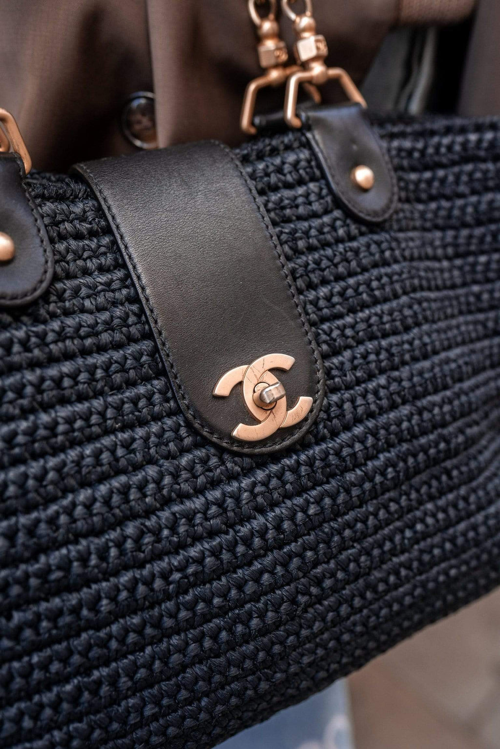 Chanel Navy Raffia Tote Bag - AWL1745 – LuxuryPromise