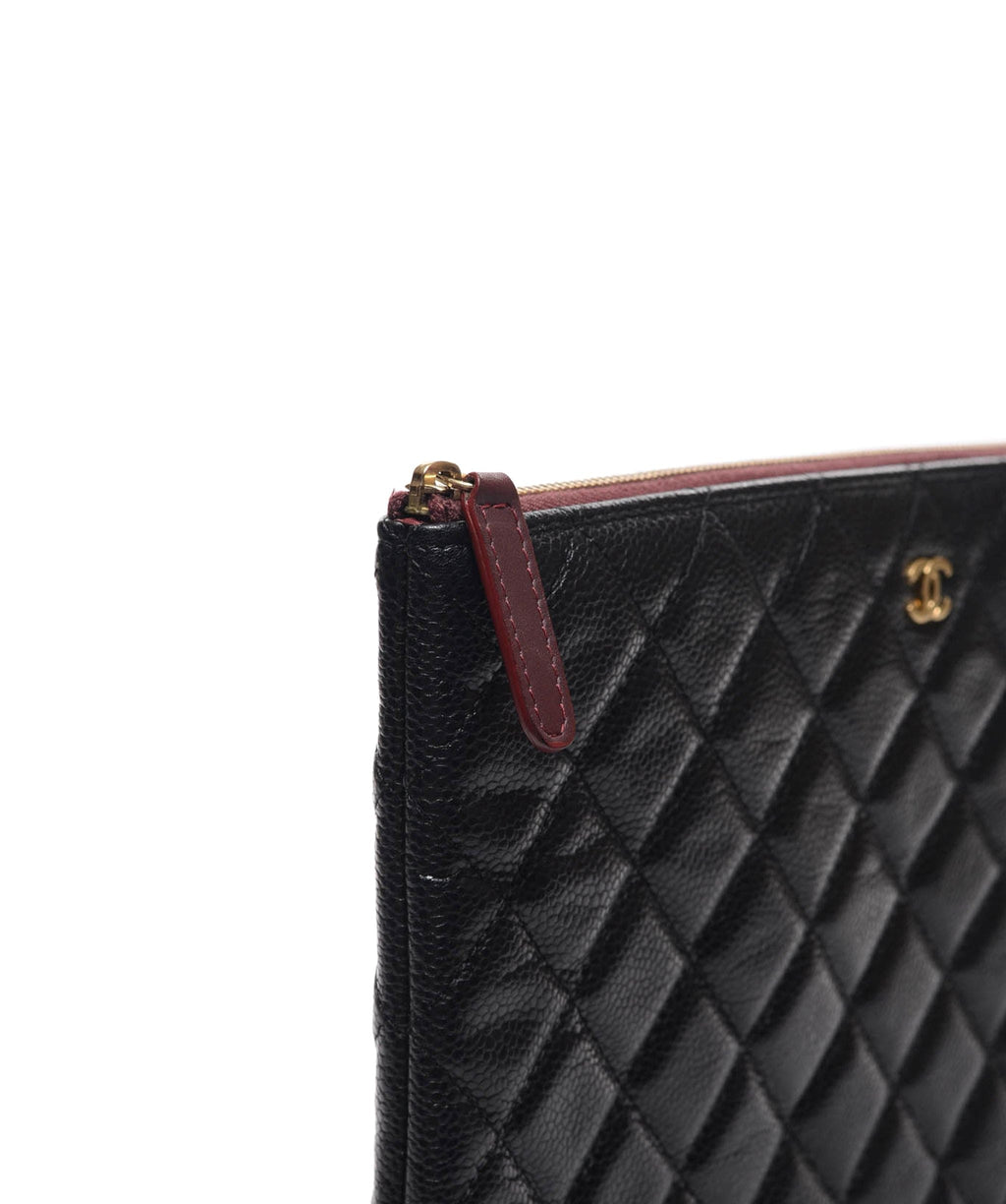 Chanel Small O-Case / Pouch in Black Caviar and LGHW