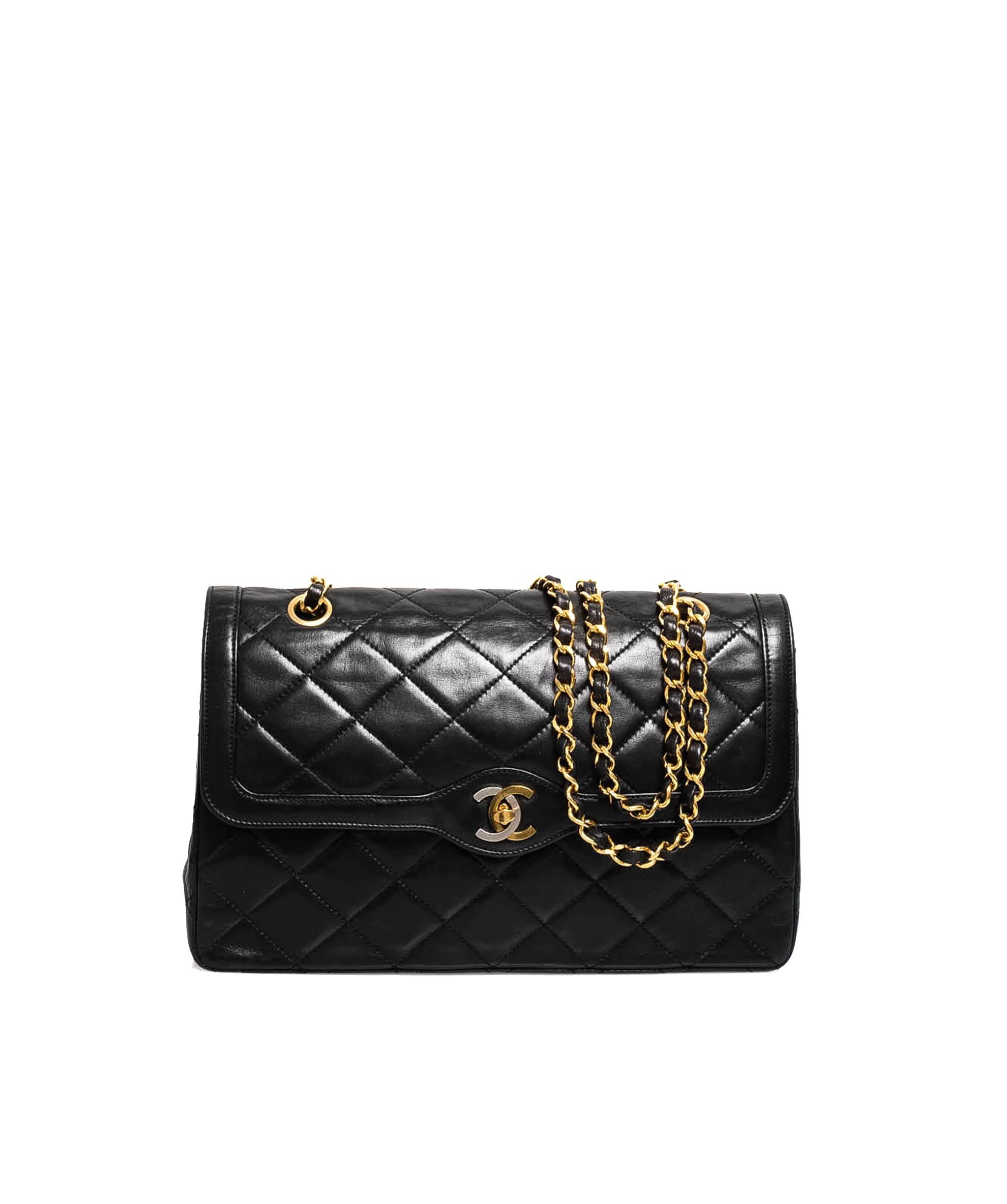 Chanel Chanel Paris Double Black Classic Flap Bag- AWL1946