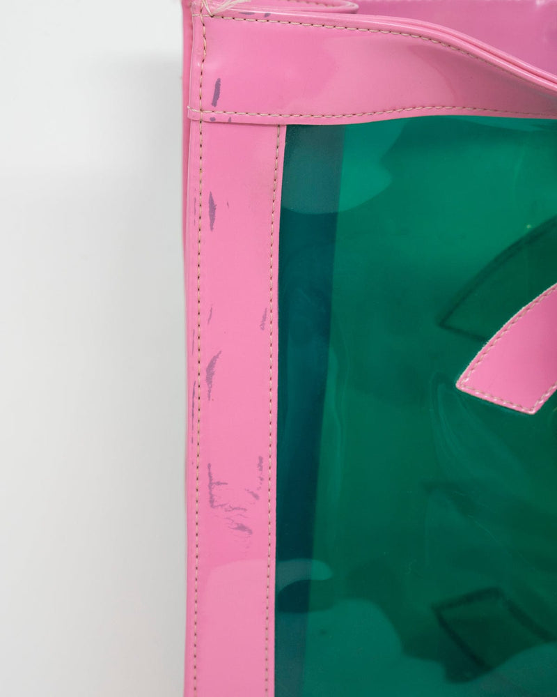 Chanel Pink Vinyl 3 'CC' Tote Bag Medium Q6B12B3EP7001