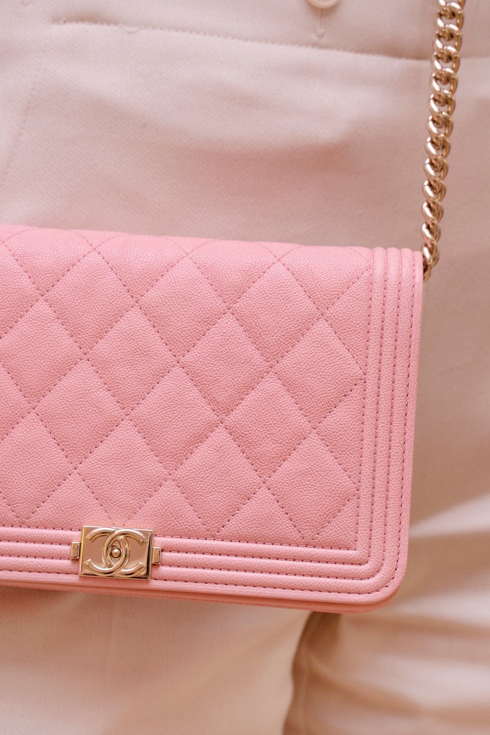 Chanel Chanel Pink Caviar Leather Wallet On Chain GHW - AGL1618