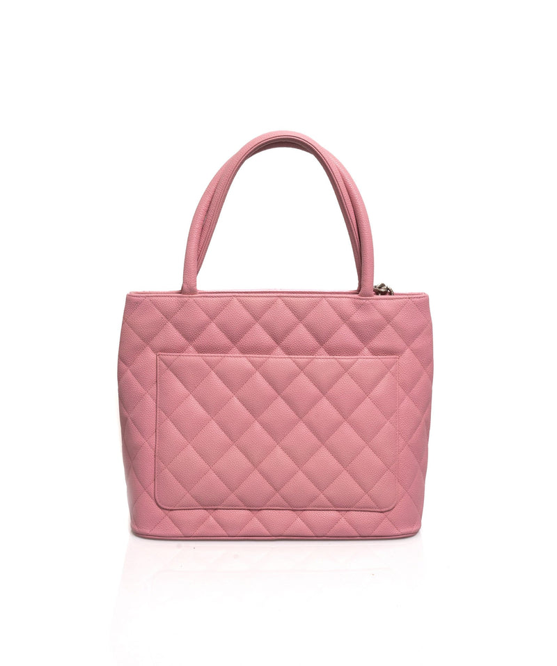 Chanel Pink Caviar Skin Medallion Tote Bag with Silver Hardware - AWL1 –  LuxuryPromise