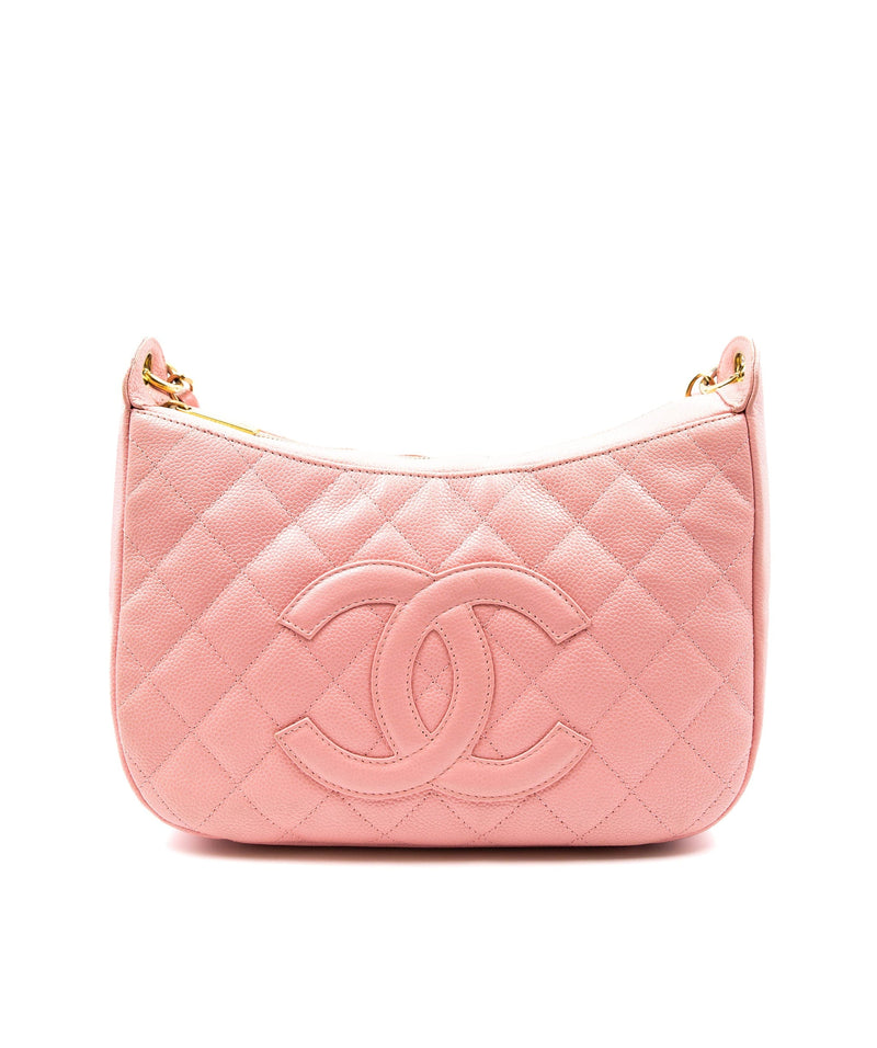 Chanel Pink Caviar Skin Pochette Bag PXL1519