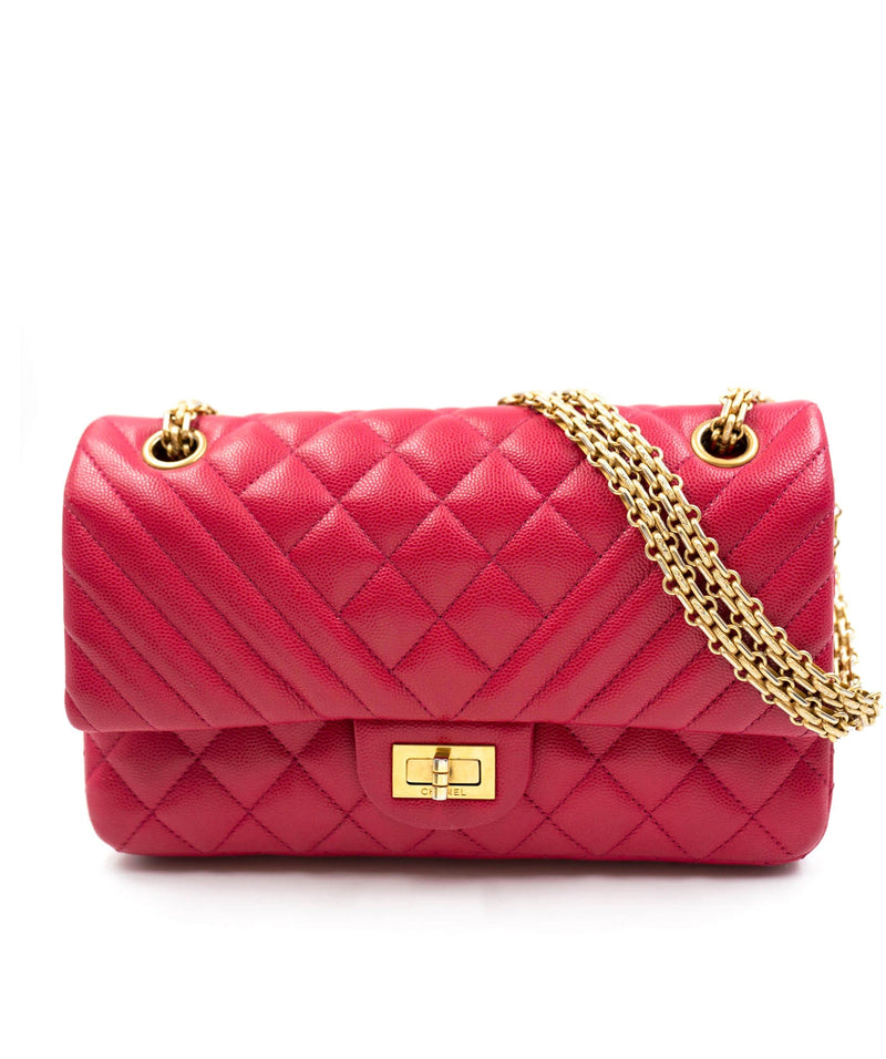 Chanel Pink caviar skin reissue classic flap bag AWL3811