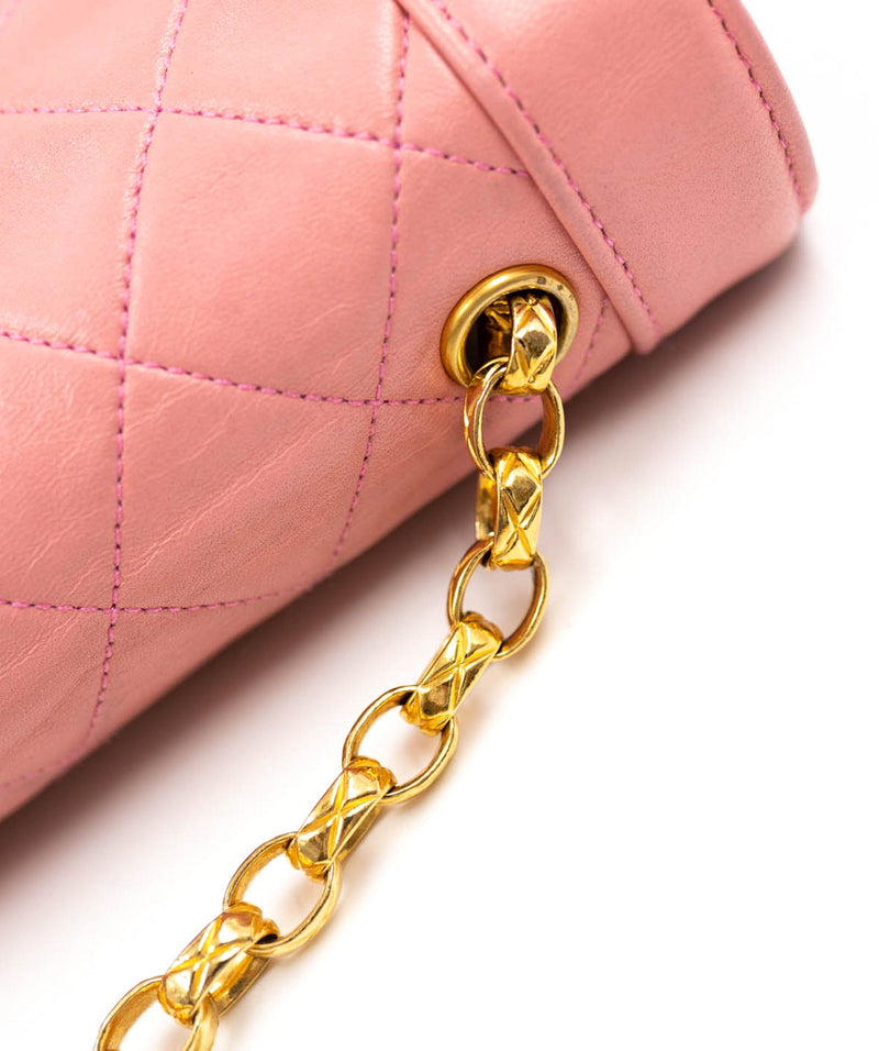 Chanel rose cheap gold flap bag