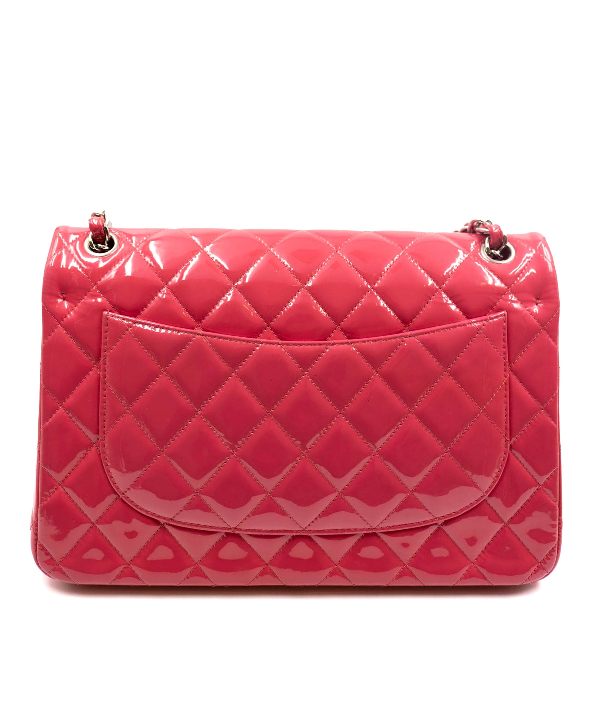 Chanel Chanel Pink Patent 12” Jumbo with SHW - AWC1437