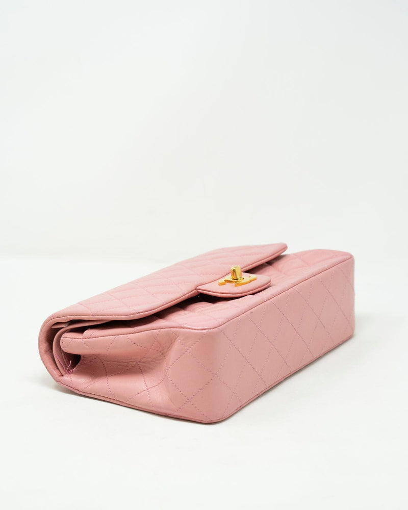 Pink Quilted Lambskin Vintage Small Classic Double Flap Bag