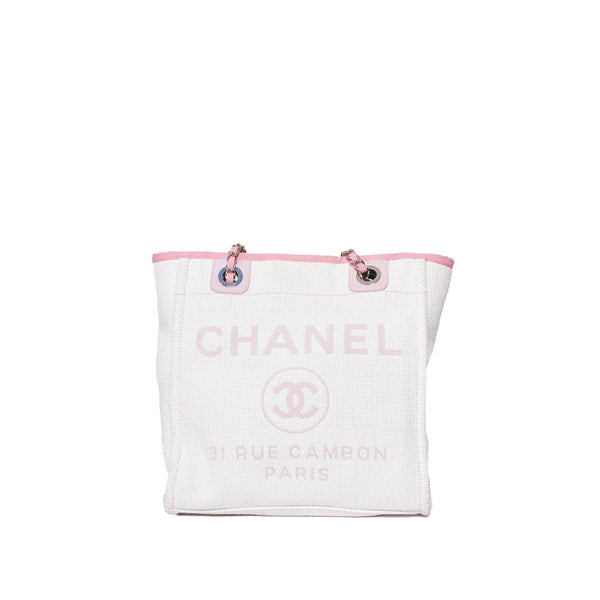 Chanel Pink Canvas Small Deauville Tote Bag