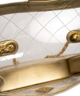 Chanel Chanel Rare Vintage PVC and Gold Leather Jumbo Bag - AWL1596