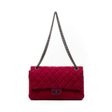 Chanel Chanel Raspberry Pink Suede Caviar Classic 2.55 Flap Bag - AWL2141