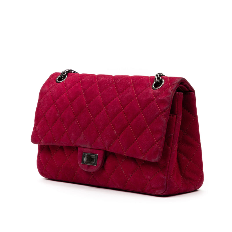 Chanel Chanel Raspberry Pink Suede Caviar Classic 2.55 Flap Bag - AWL2141