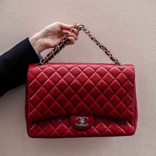 CHANEL, Bags, Chanel Jumbo Caviar Red Double Flap Bag
