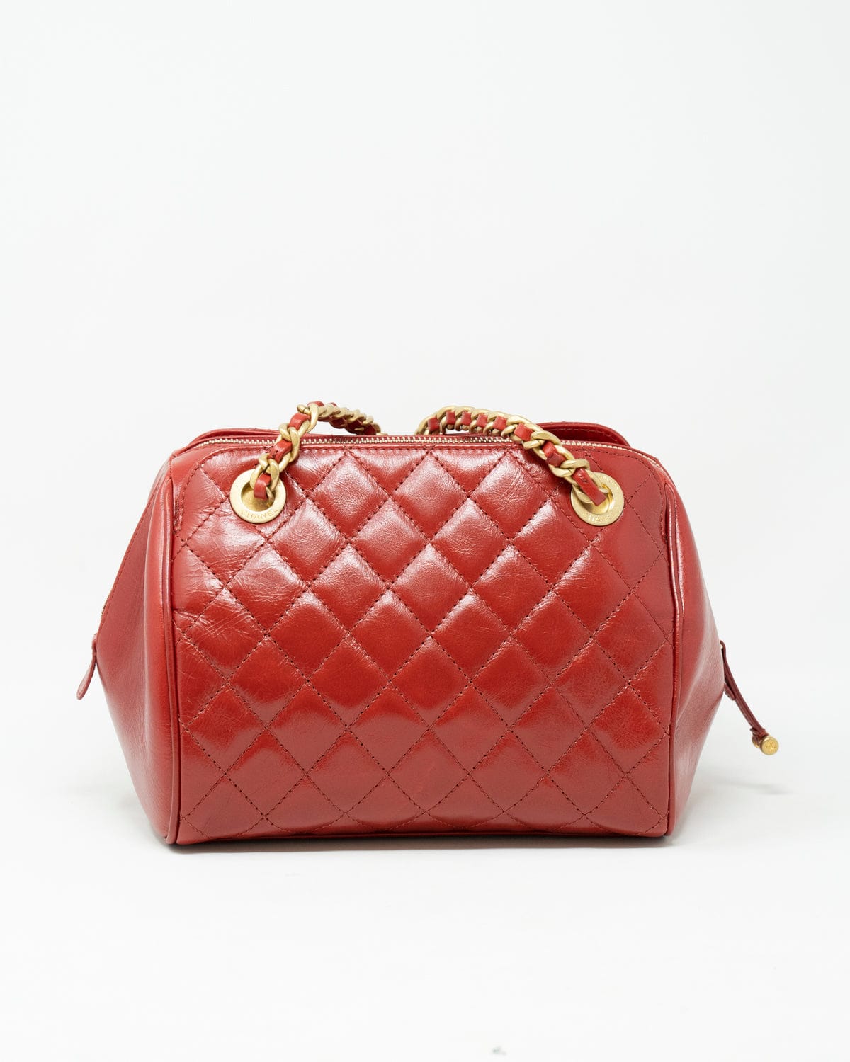 Chanel Chanel Red Goatskin Quilted Leather Tote Bag GHW  - AGL1707