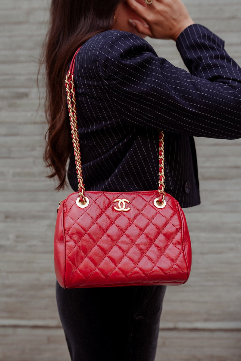 Chanel Red Goatskin Quilted Leather Tote Bag GHW - AGL1707 – LuxuryPromise