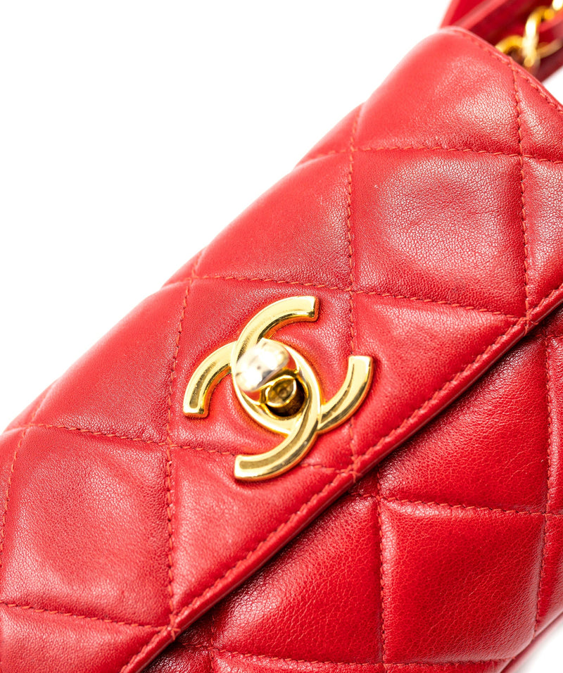 Chanel red outlet belt bag