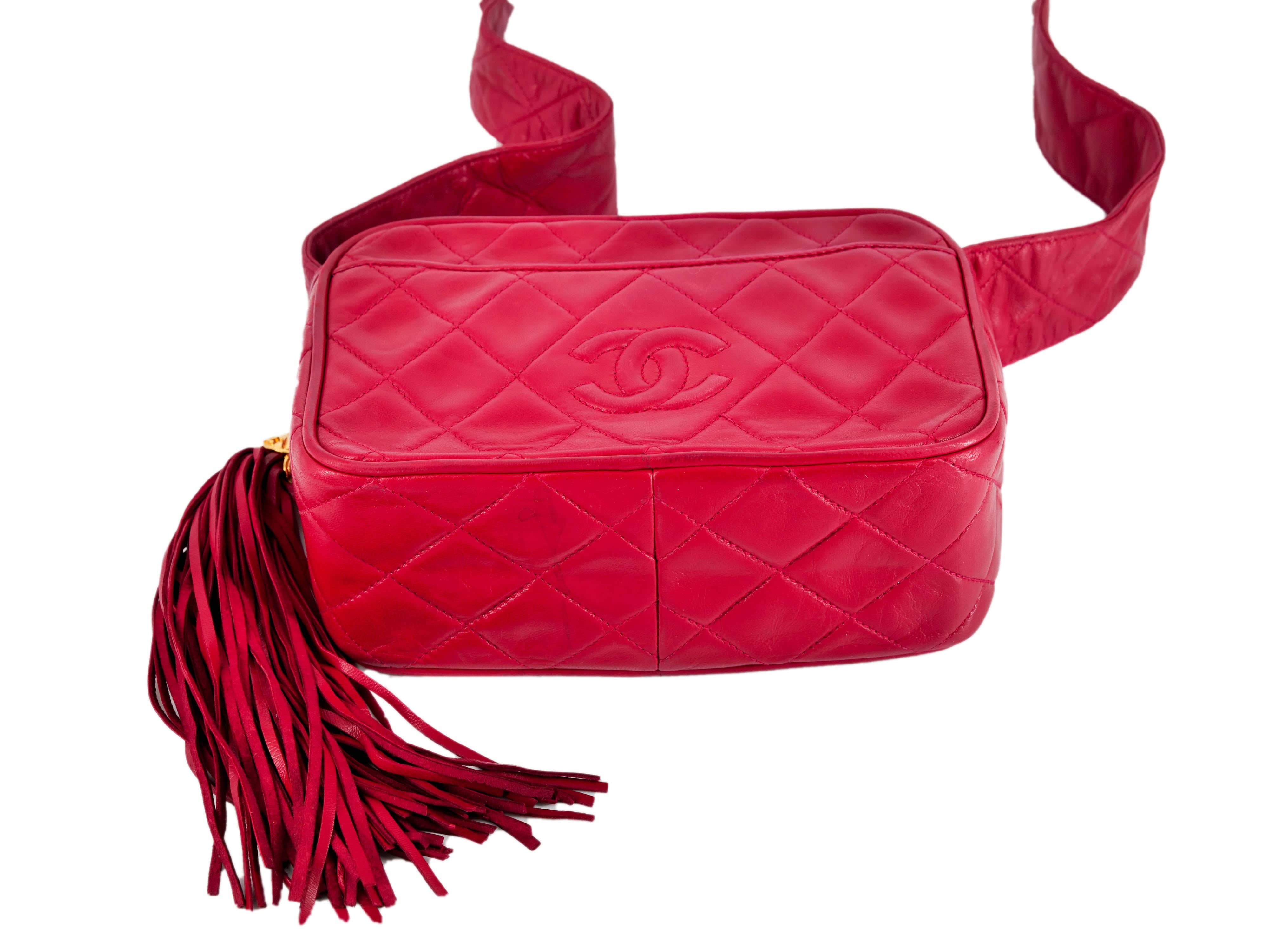 Chanel Chanel Red Lambskin Quilted Bag with GHW - AWC1262