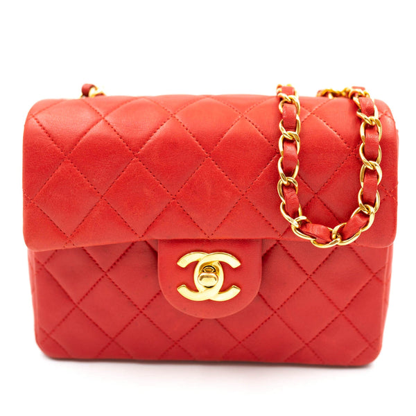 Chanel red mini square flap UKL1008 – LuxuryPromise