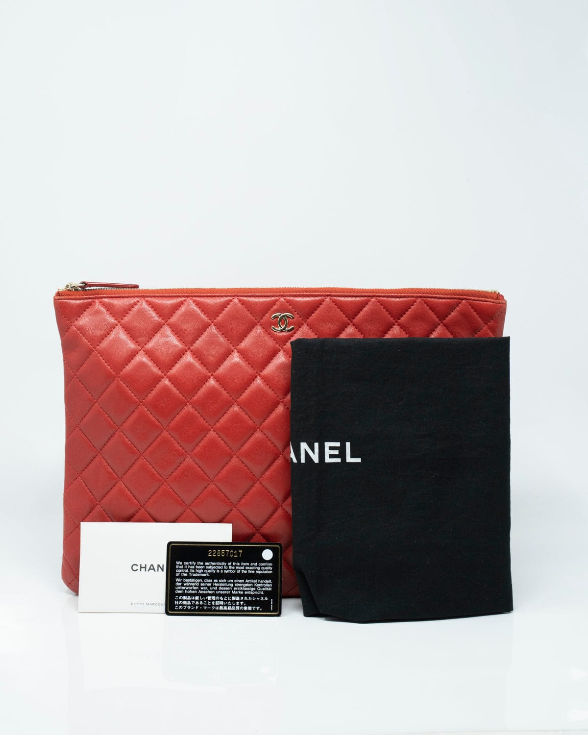 Chanel Chanel Red Quilted O Case Clutch - ARL1018