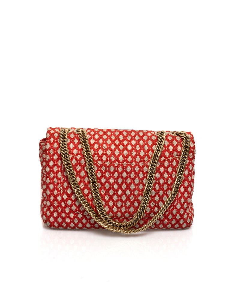 Chanel Chanel Red Tweed Classic Flap Bag GHW - AGL1314