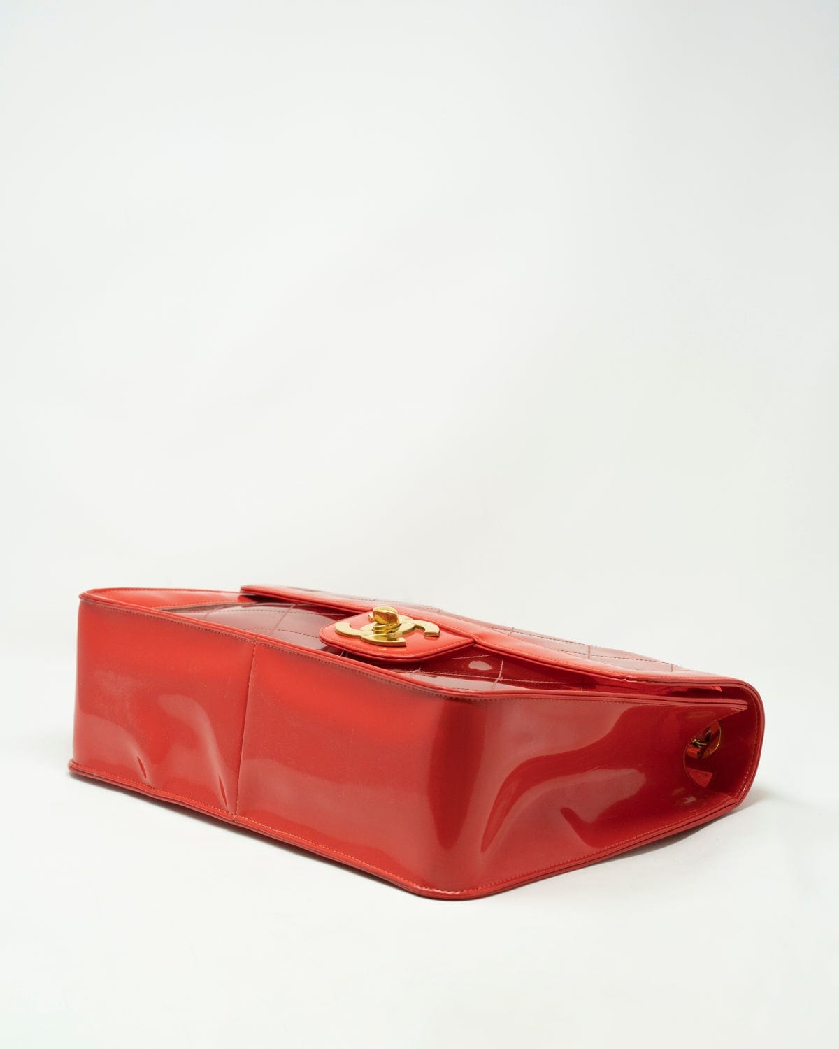 Chanel Chanel Red Vinyl Maxi Flap Bag - ASL2175