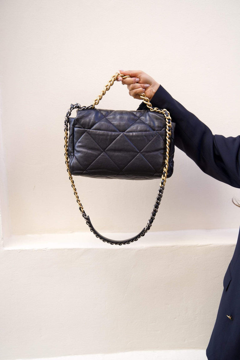 Chanel 19 Flap Bag Navy Small - Touched Vintage