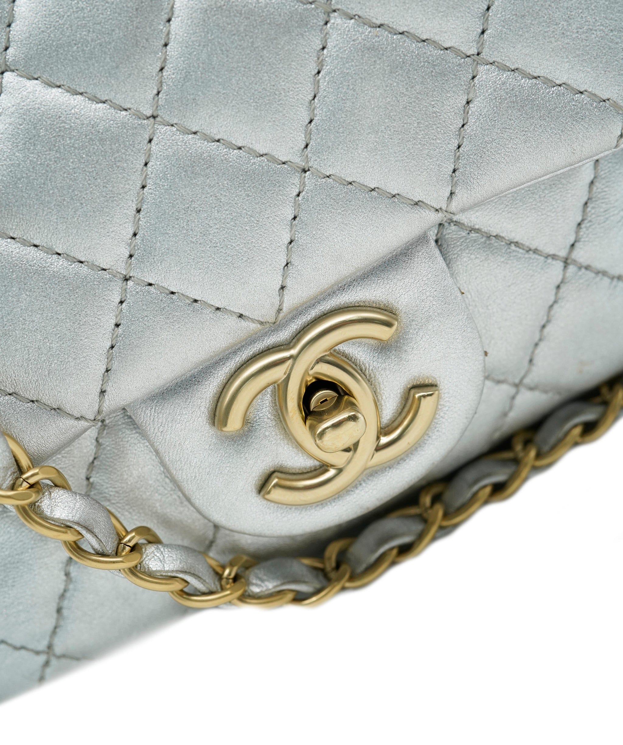 Chanel Chanel Silver Mini Classic Flap with GHW - ALC0418