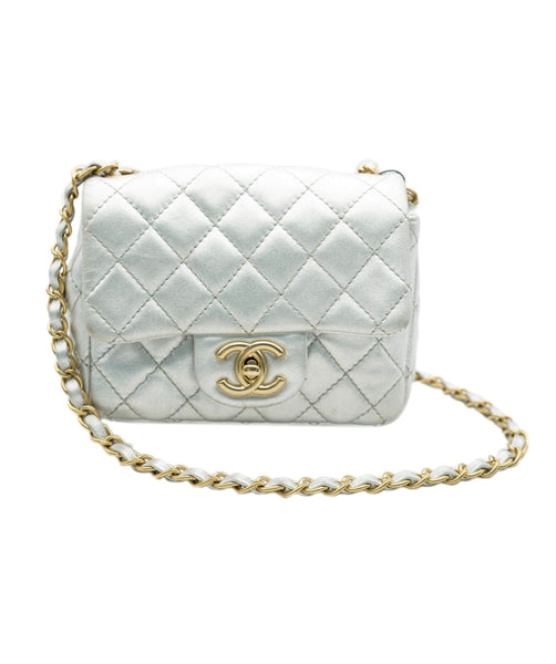 Chanel 20P Mini Reissue Grey Quilted Aged Calfskin with brushed gold  hardware