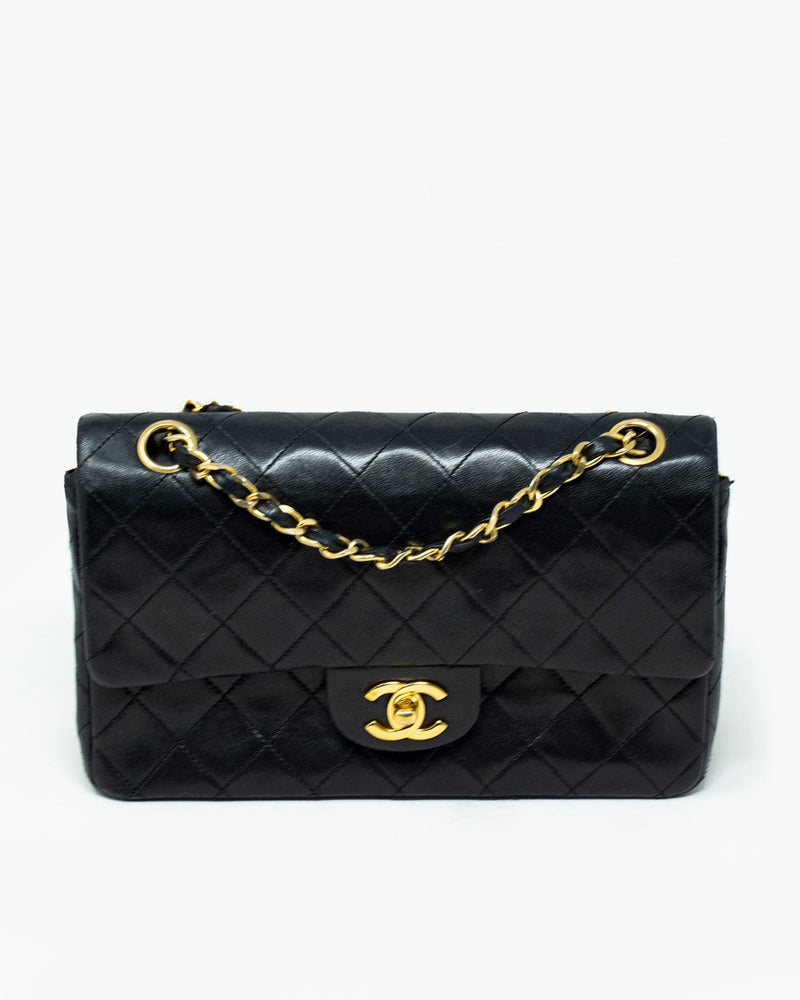 Chanel small black lambskin flap bag gold hardware ASL2346 – LuxuryPromise
