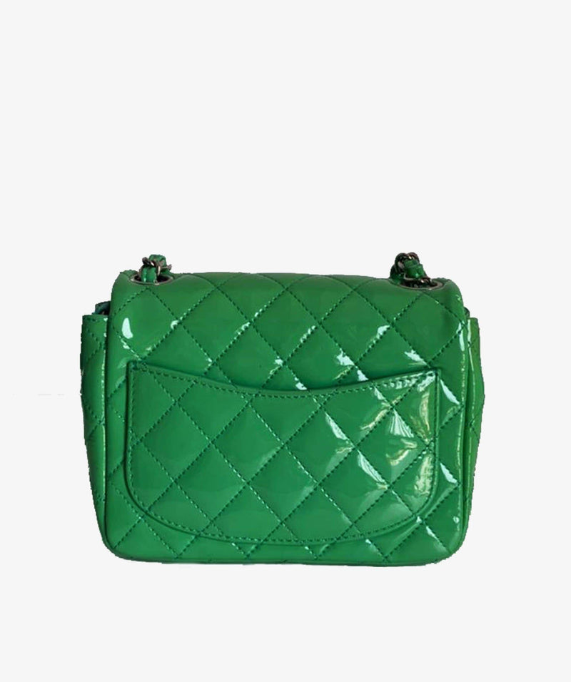 Chanel Chanel Small Classic Green Patent Flap RCL1001
