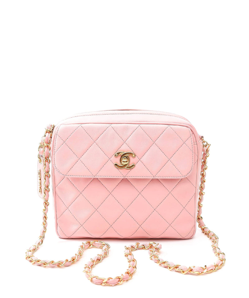 Chanel Small Pink Lambskin Camera bag - AWL2773 – LuxuryPromise