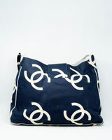 Chanel Chanel Supermodel Canvas Navy Printed CC Logo large Shoulder Bag - AWL3194