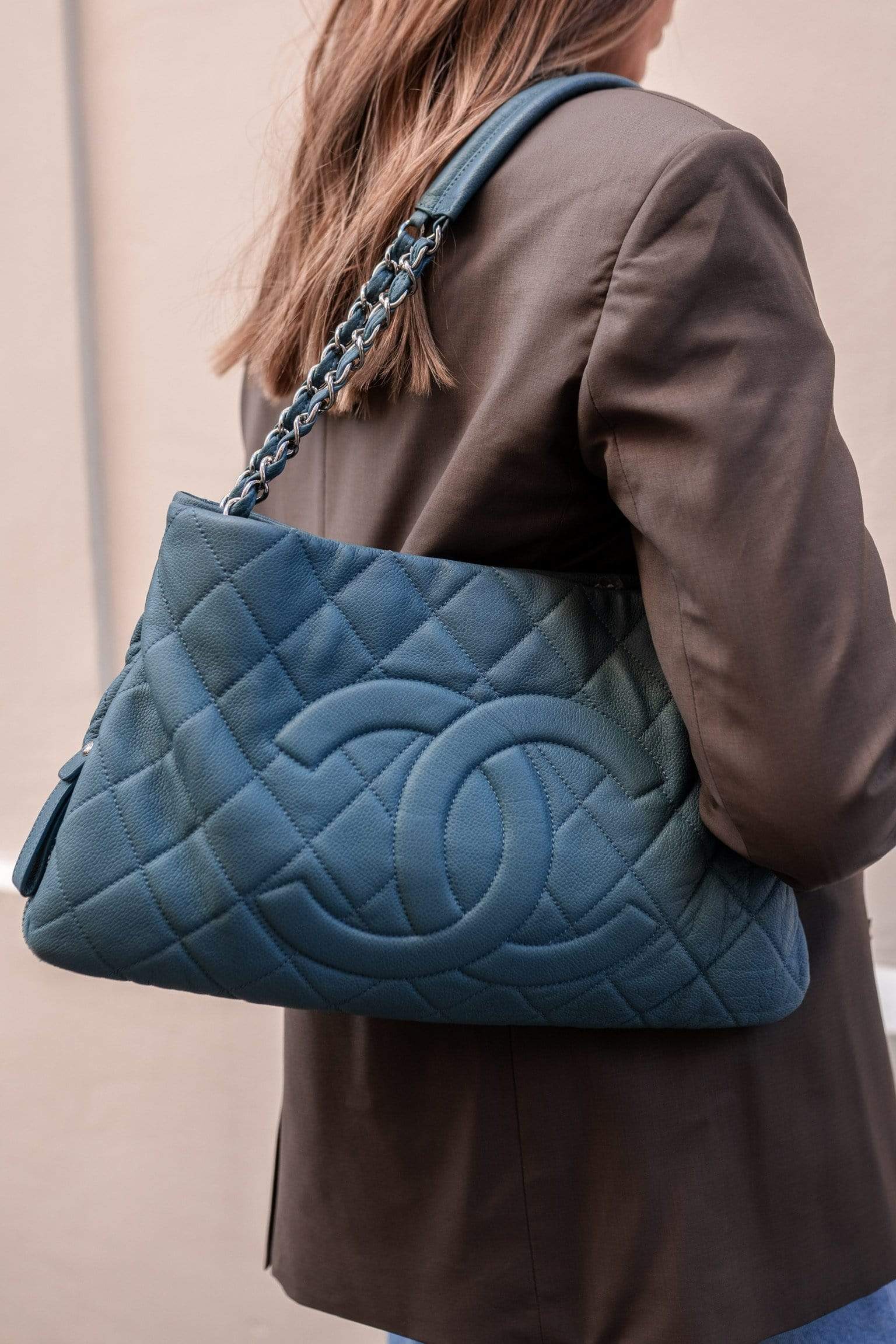 Chanel Chanel Teal shopper Tote Bag - ASL1377
