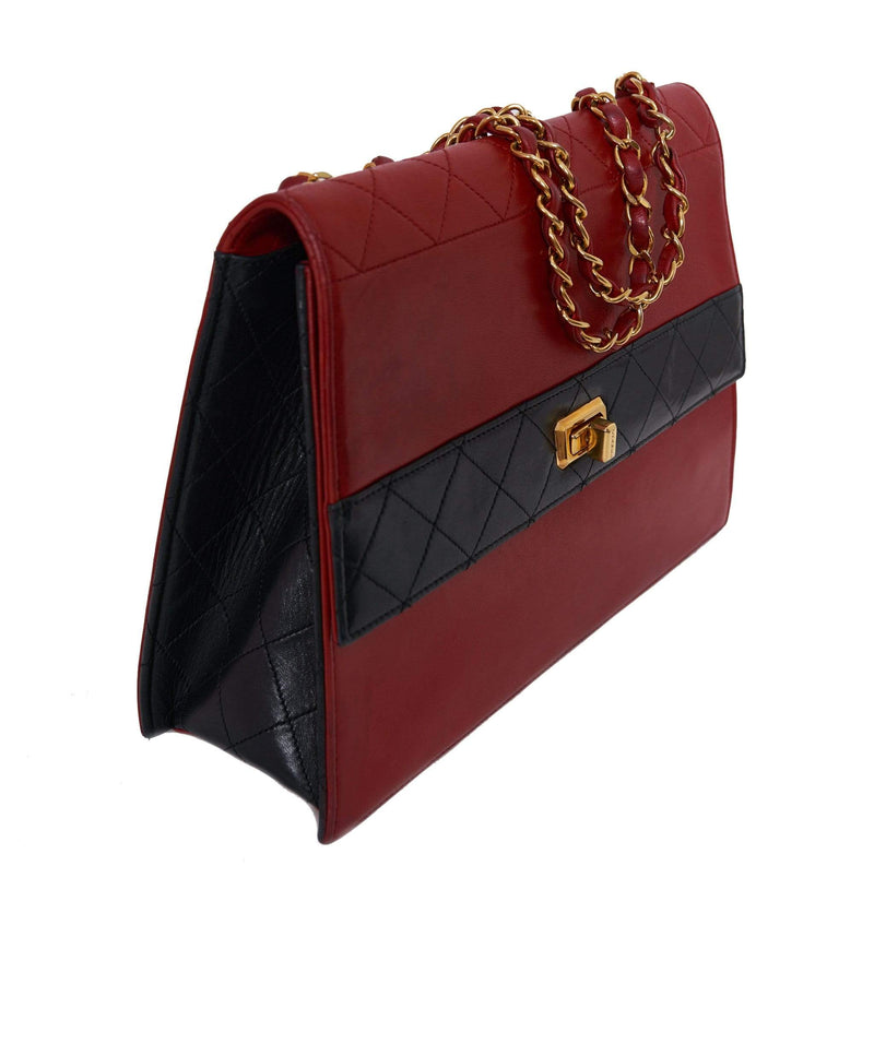 Chanel Vintage Satin Trapezoid Flap Bag - Black Shoulder Bags