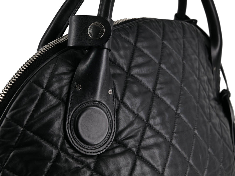 Authentic Chanel Travel Line Black White Nylon Waterproof handbag