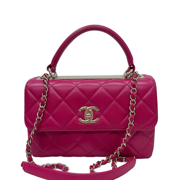 CHANEL Lambskin Quilted Small Trendy CC Flap Dual Handle Bag Light