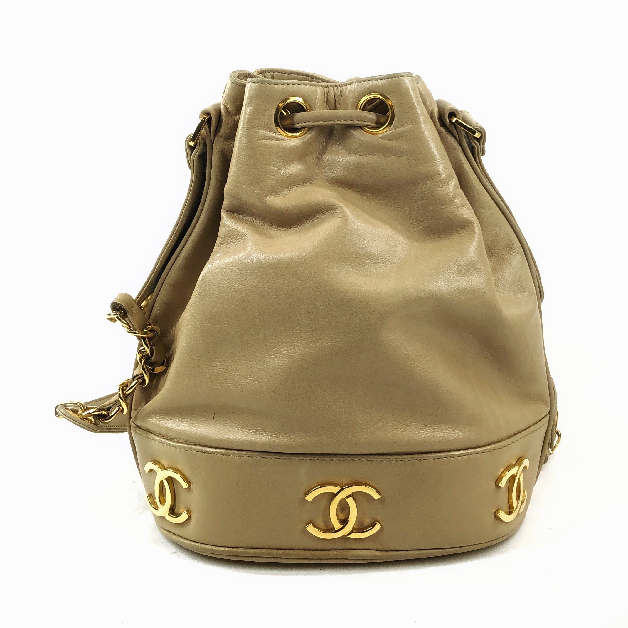 Chanel Bucket Bag Canvas Cc Logo Drawstring Backpack CC-0204N-0008 – MISLUX