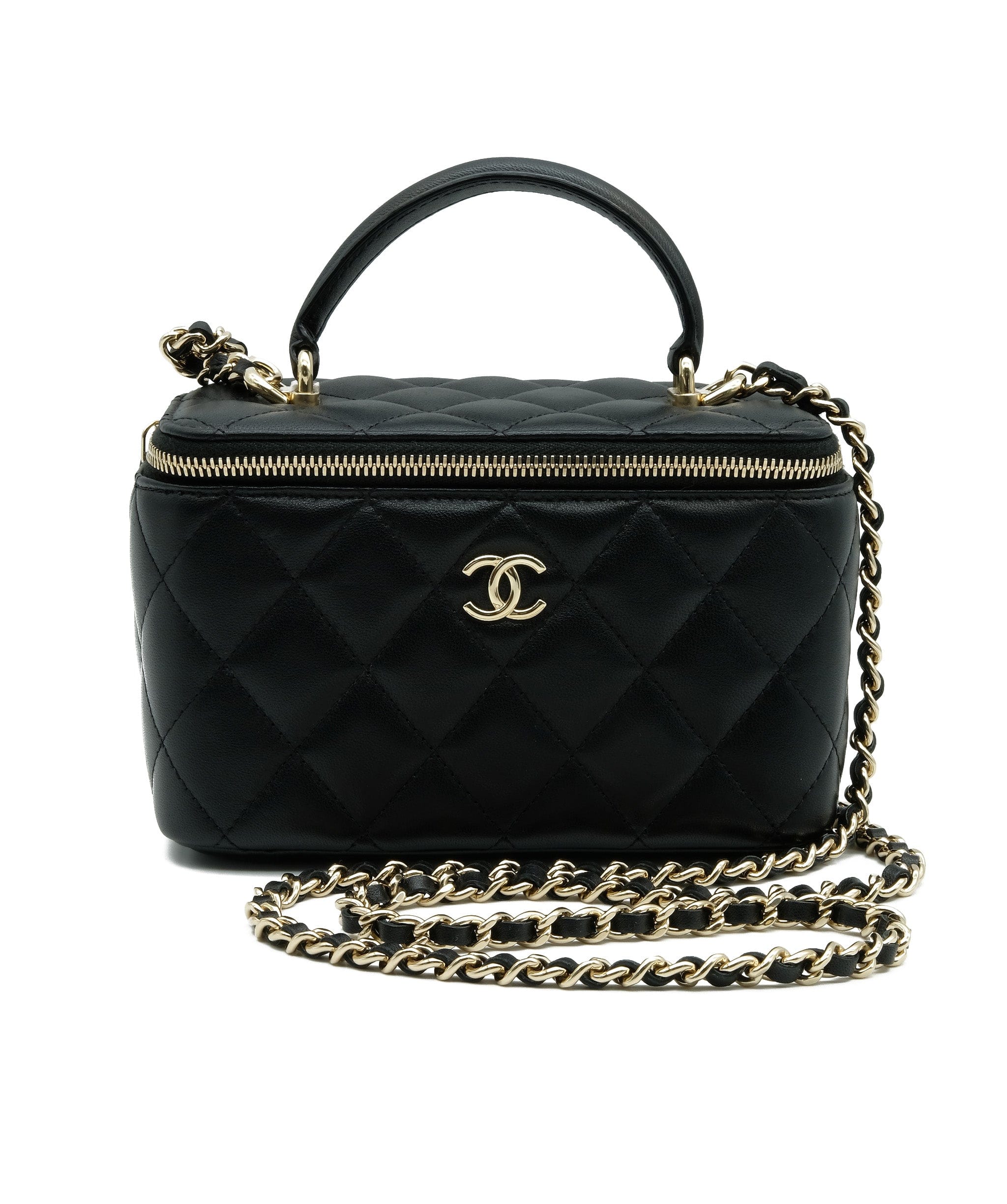 Chanel Black Quilted Caviar Top Handle Vanity Case Gold Hardware, 2022  Available For Immediate Sale At Sotheby's